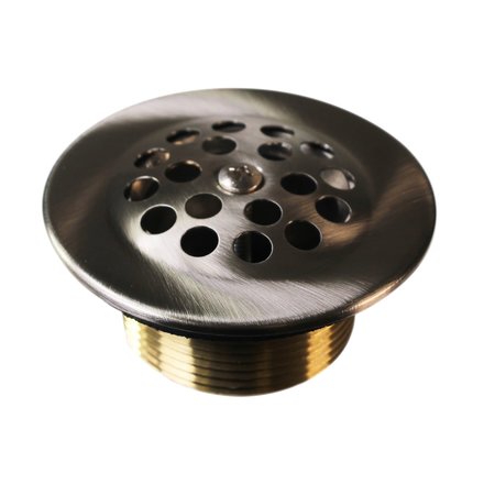 WESTBRASS 1-3/8” Bath Drain W/ Grid and Screw in Satin Nickel D3311-F-07